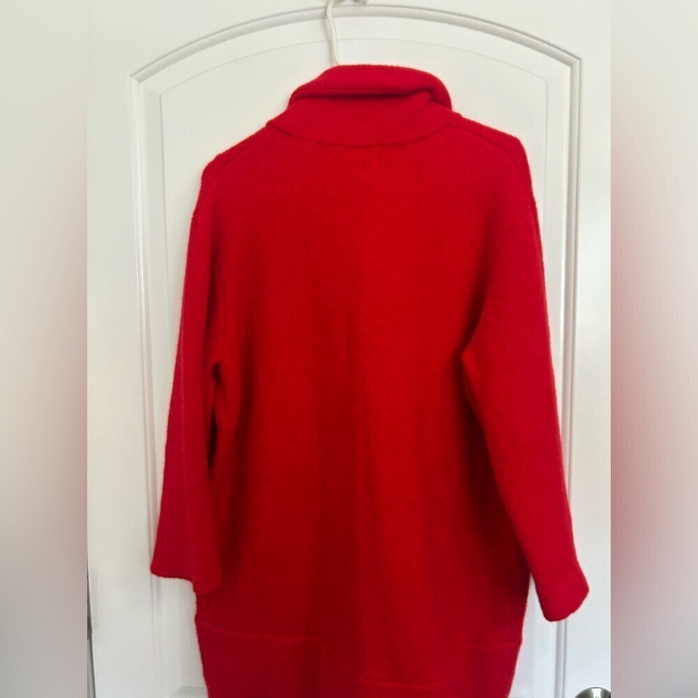 Anthropologie Moth Cherry Red Wool Yak Blend Jacket Coat size S fall preppy chic - Picture 7 of 12